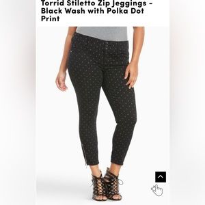 Torrid stiletto zip jeggings with polka dots size 10 XS EUC!!